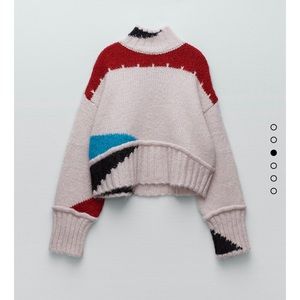 Zara color block knit sweater NWOT